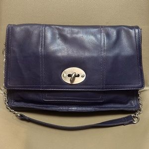Dark purple soft leather shoulder bag
